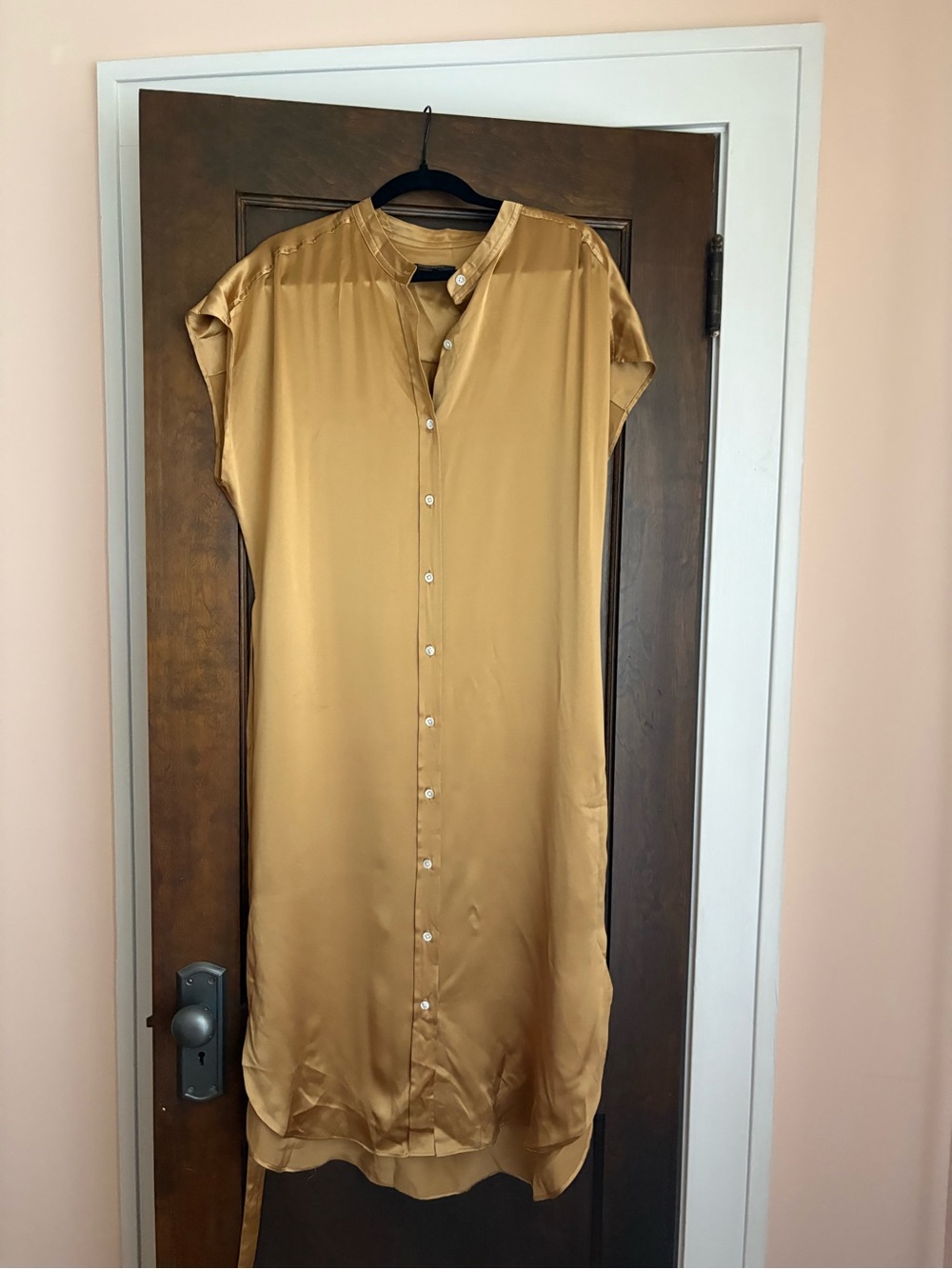 Banana Republic Gold 100% Silk Dress - Picture 2 of 5